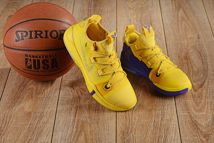 Men Nike Kobe Bryant A.D. Yellow Blue Shoes